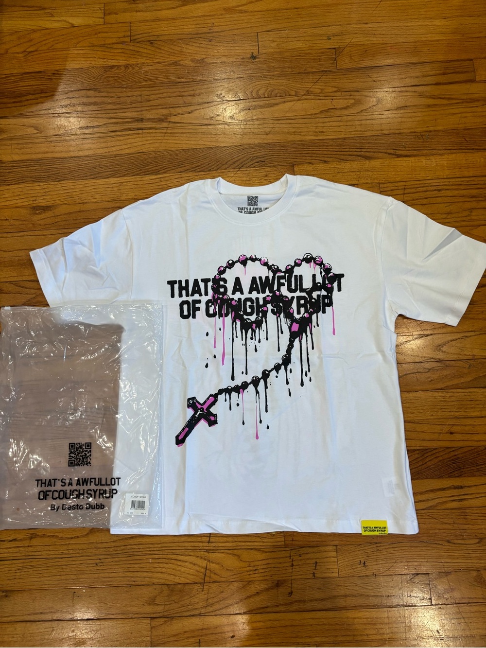THATS A AWFUL LOT OF COUGH SYRUP T-Shirt White Graphic Print Crew, XL